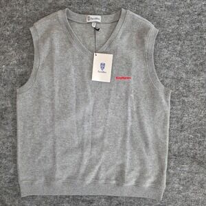 NWT Twinhill  Sweater Vest‎ Mens Large Gray Sleeveless Raytheon Logo Golf Casual